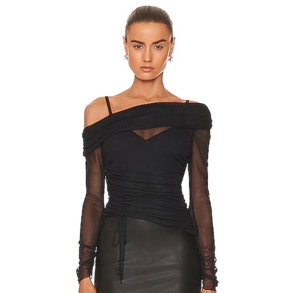 Jonathan Simkhai Nia Long-Sleeve Mesh Top XL - Picture 4 of 9